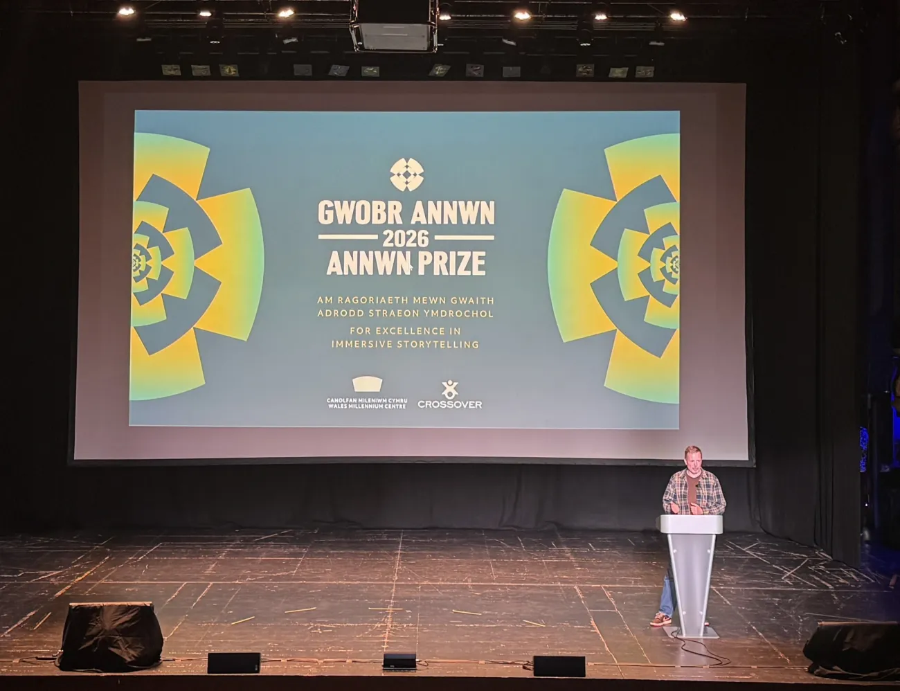 Graeme Farrow announces the Annwn Prize at The Big Thing in Bradford