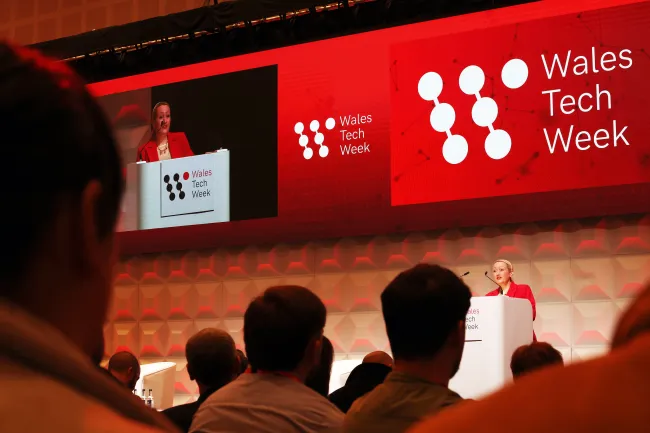Welsh Government Cabinet Secretary for Economy, Energy and Planning, Rebecca Evans MS at Wales Tech Week 2025.JPG