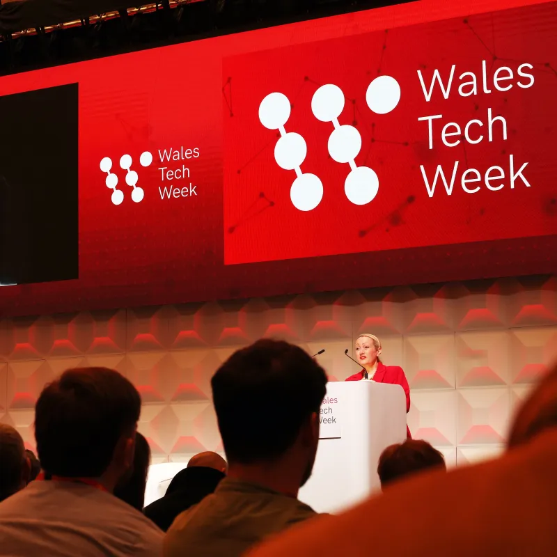 Welsh Government Cabinet Secretary for Economy, Energy and Planning, Rebecca Evans MS at Wales Tech Week 2025 SQ.JPG